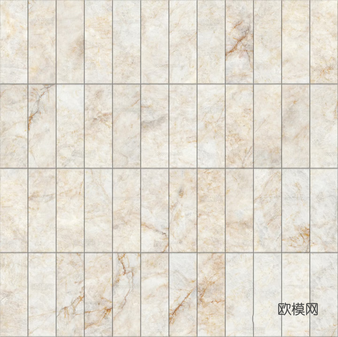 无缝暖白色大理石条形砖