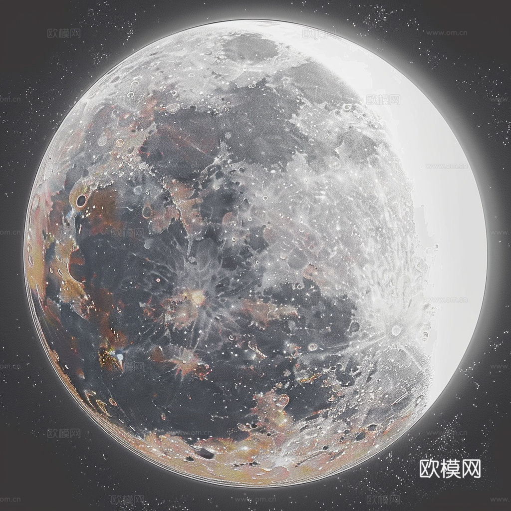 月球灯星球月亮陨石表表面