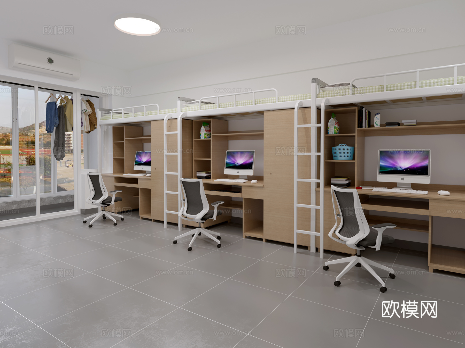 现代学生宿舍 员工宿舍 大学宿舍 学校宿舍3d模型