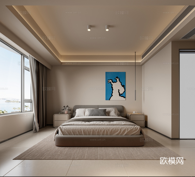 现代卧室3d模型下载