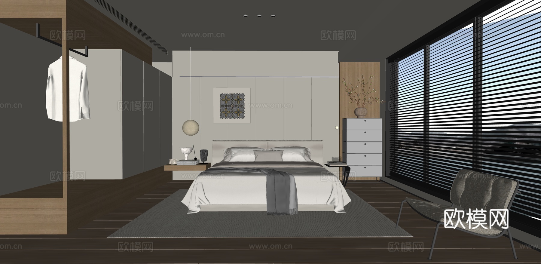 现代家居卧室 主卧su模型