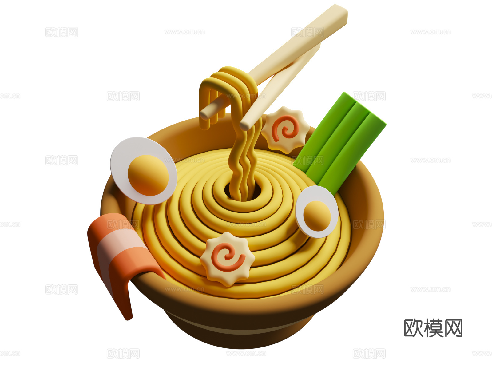 拉面 ramen 卡通食物  卡通拉面 日式拉面3d模型