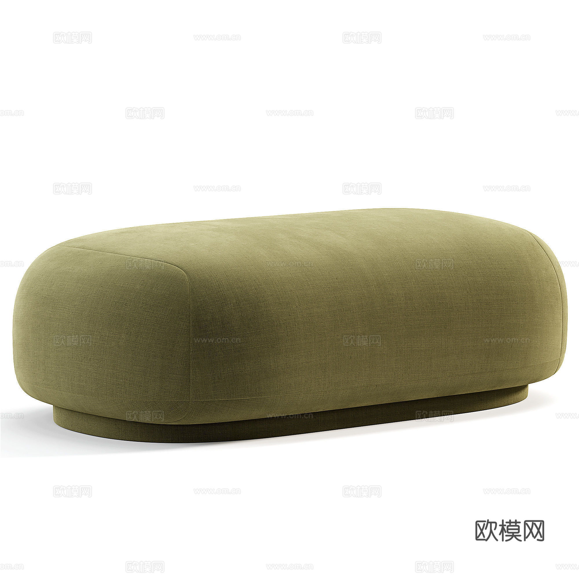 现代奶油风布艺沙发凳3d模型