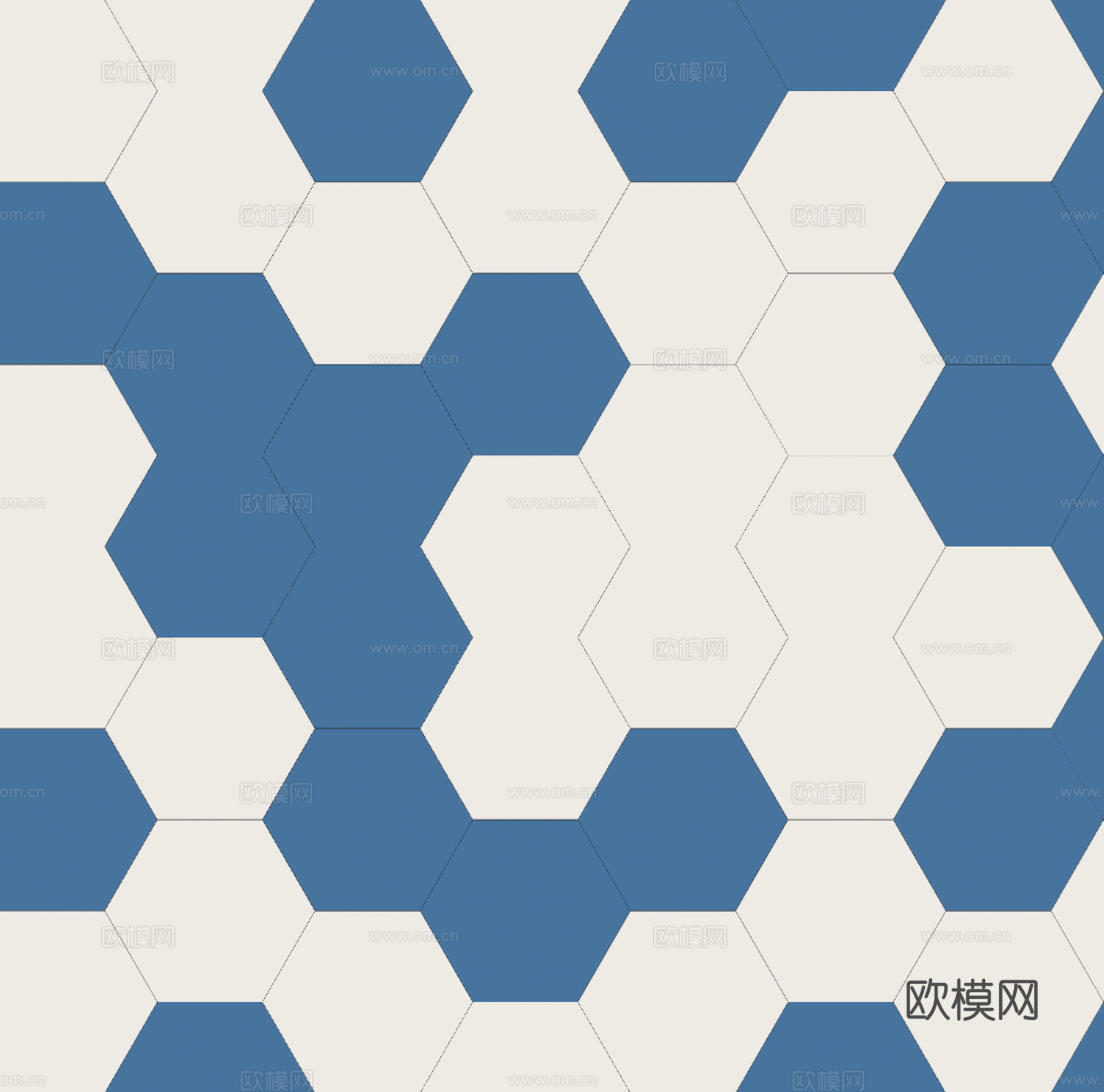 蓝色花砖