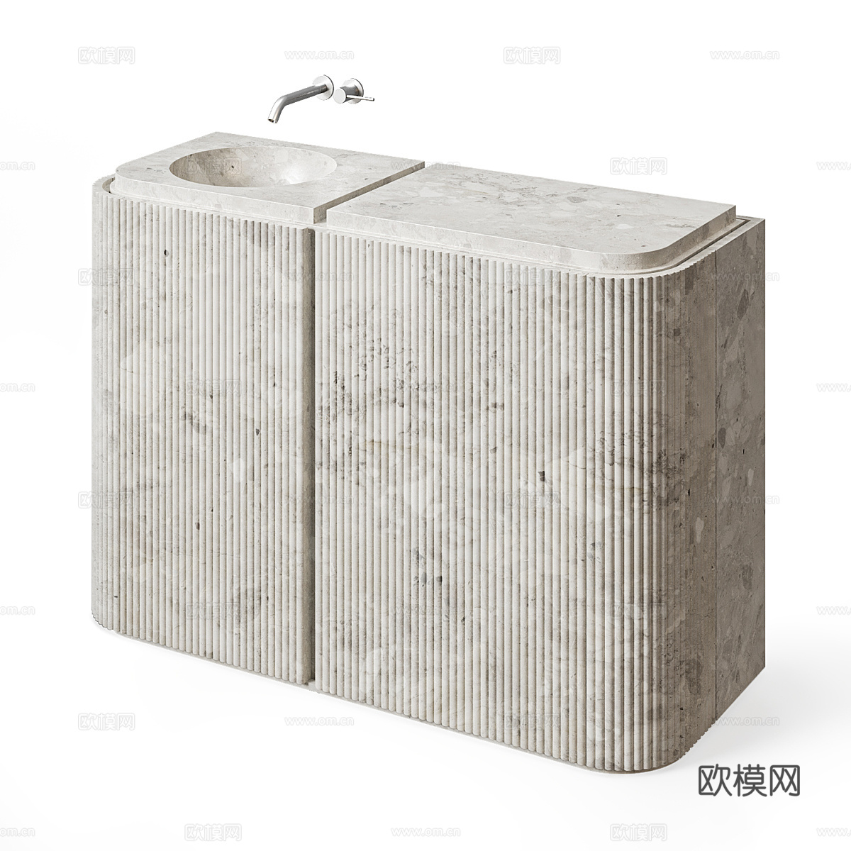 现代轻奢极简大理石洗手台3d模型
