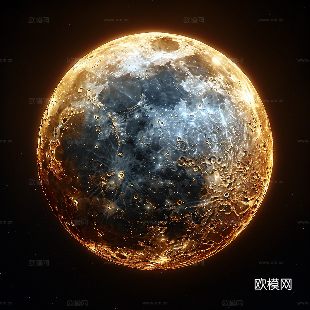 月球灯星球月亮陨石表表面