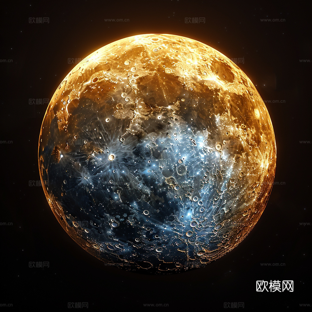 月球灯星球月亮陨石表表面