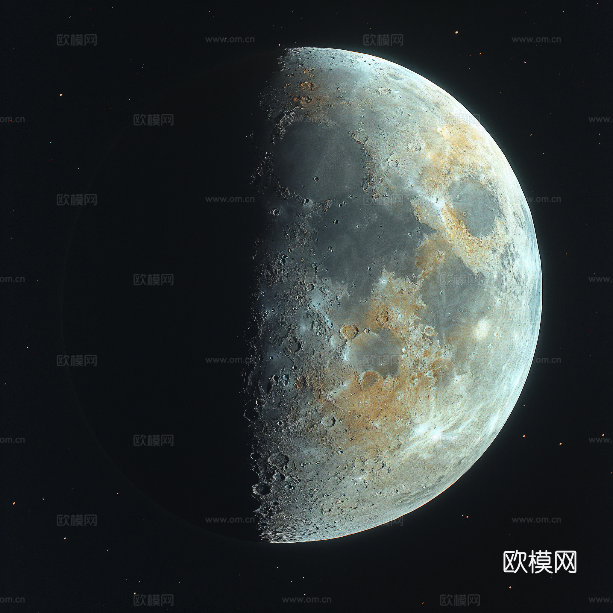 月球灯星球月亮陨石表表面
