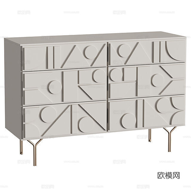 现代玄关柜 边柜3d模型