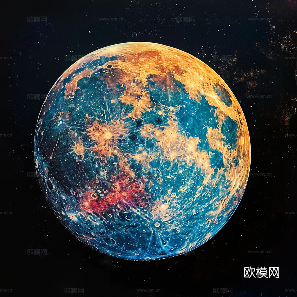 月球灯星球月亮陨石表表面