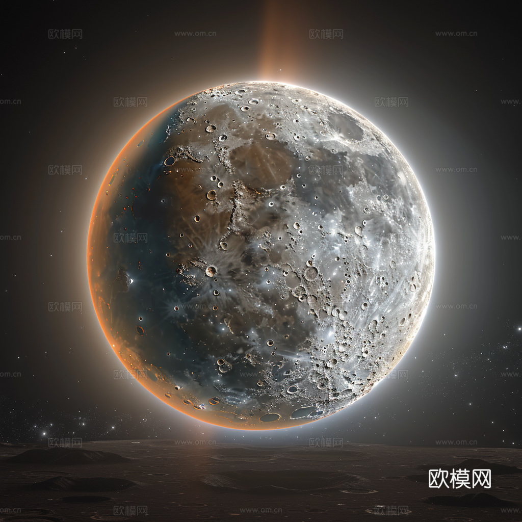 月球灯星球月亮陨石表表面