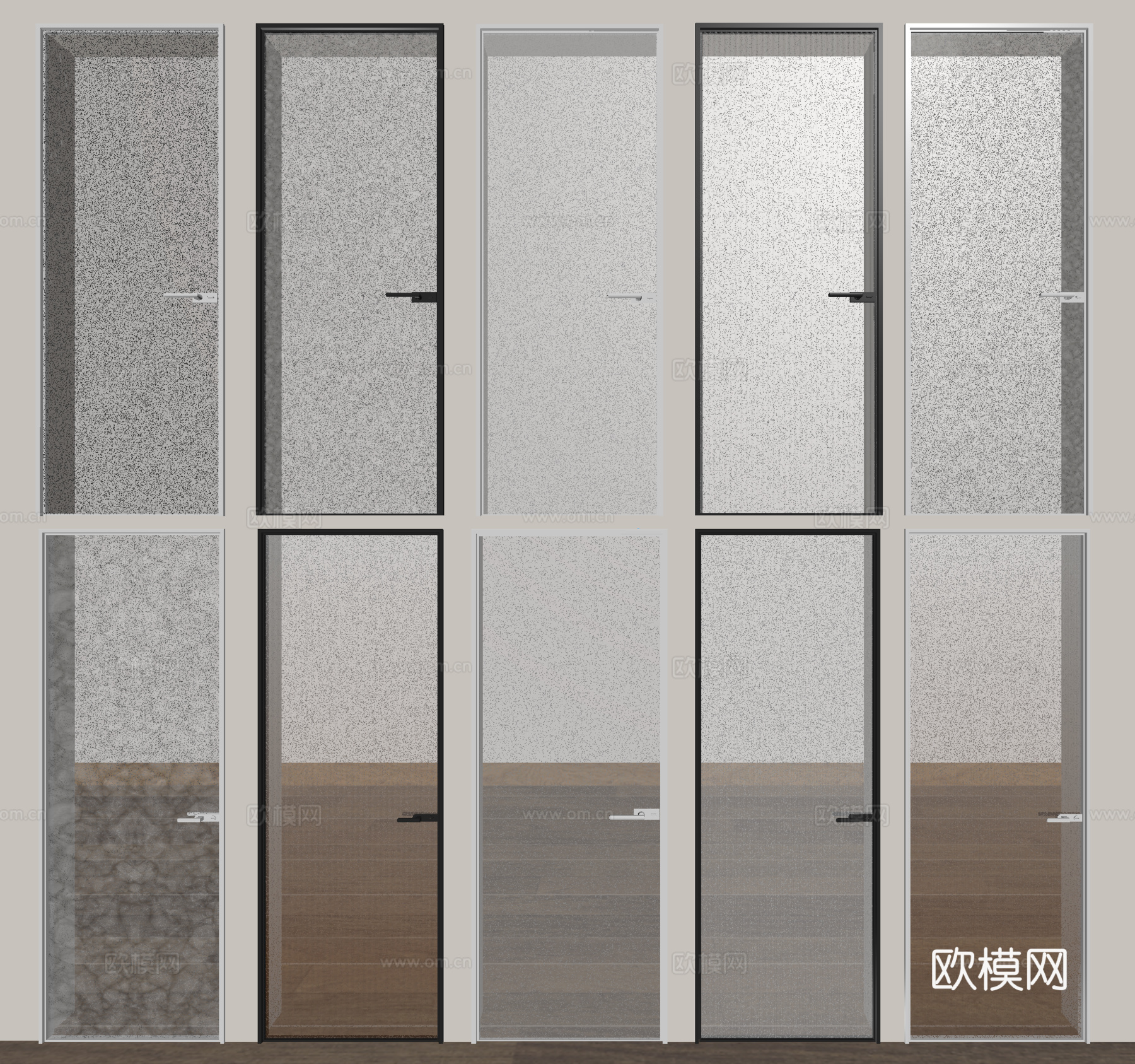 玻璃单开门 厨卫门su模型