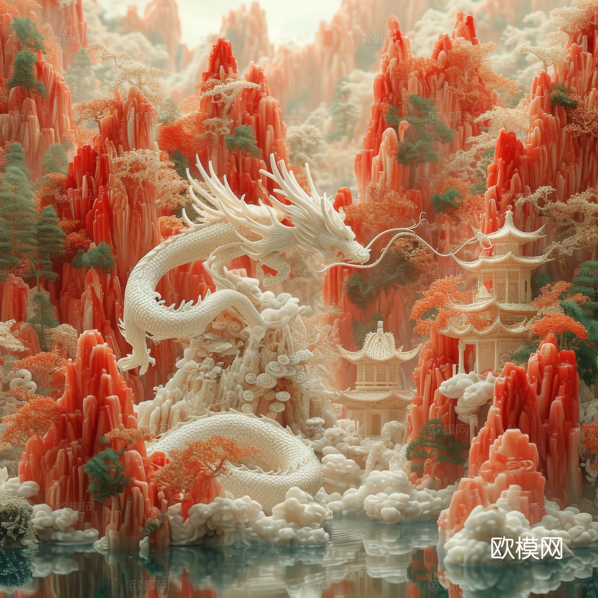 国风山水壁纸壁画