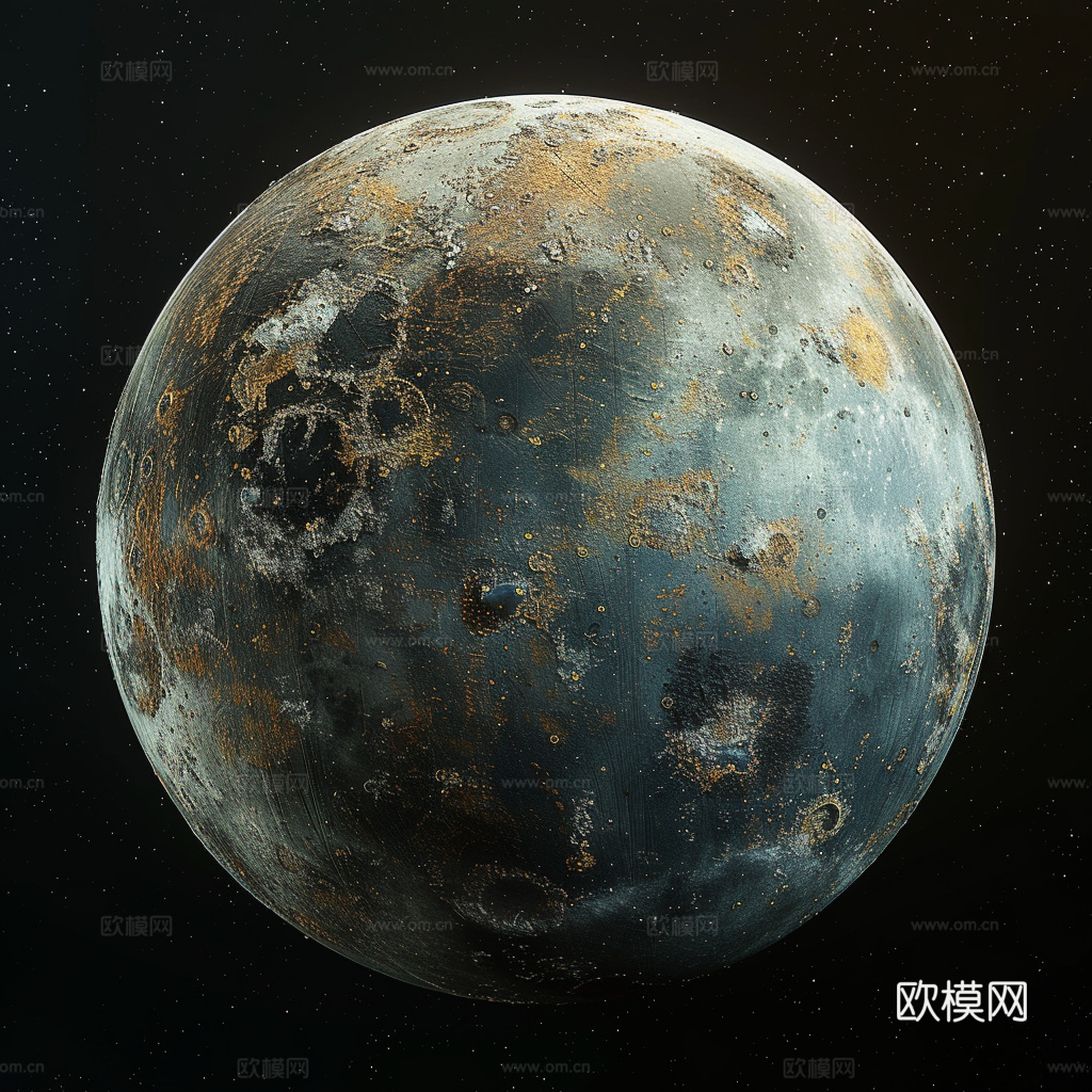 月球灯星球月亮陨石表表面