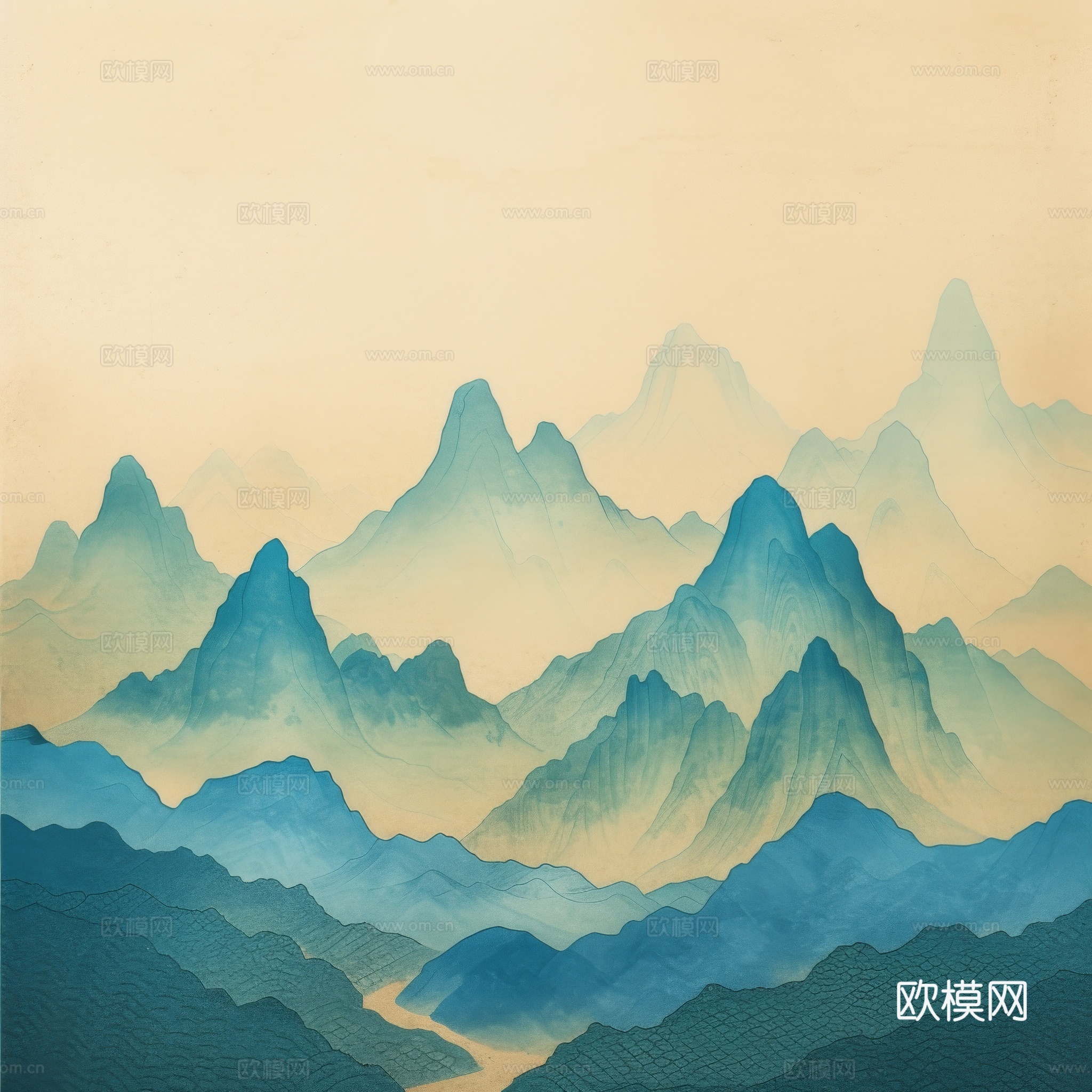 国风山水壁纸壁画