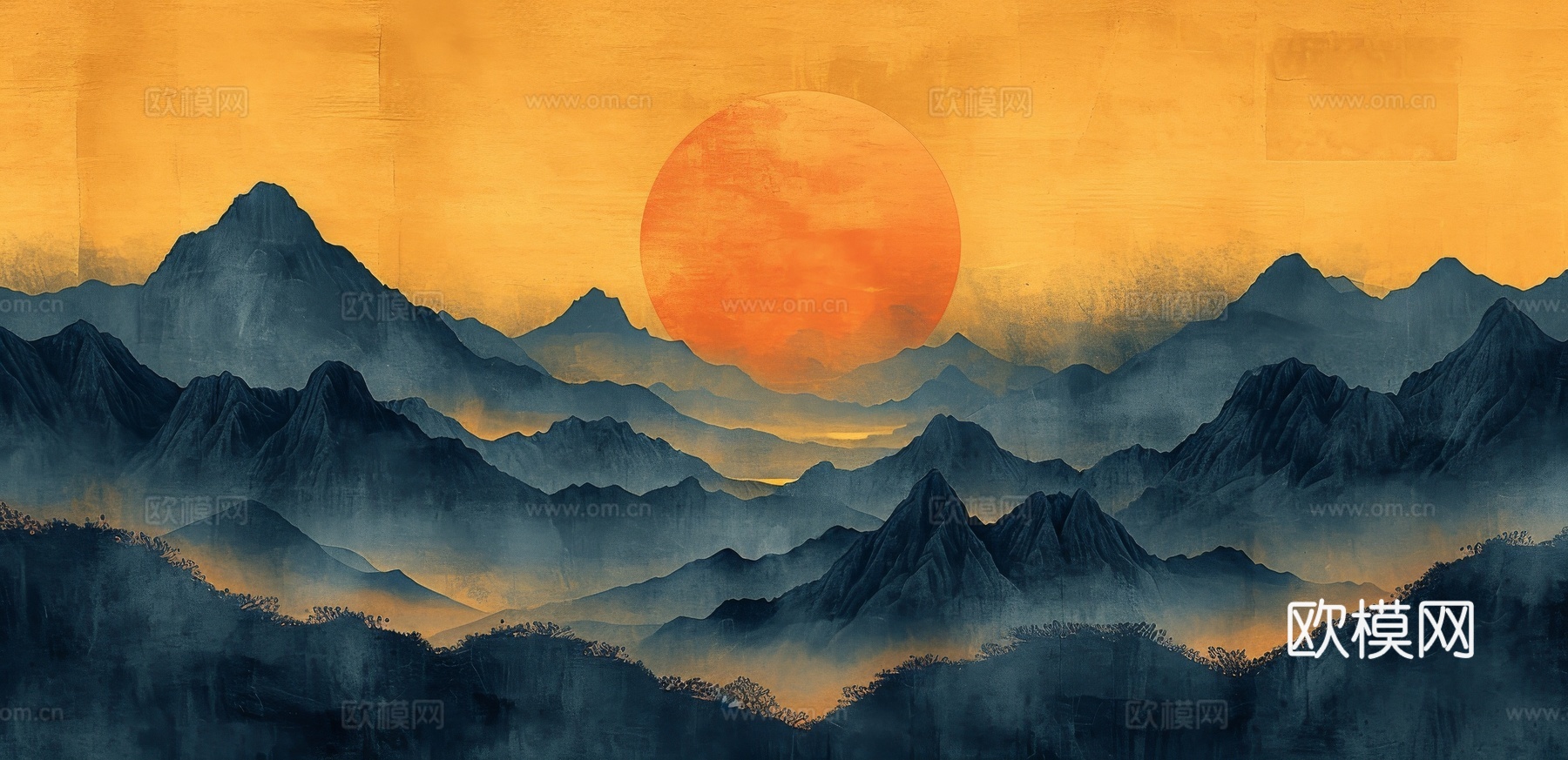 国风山水壁纸壁画