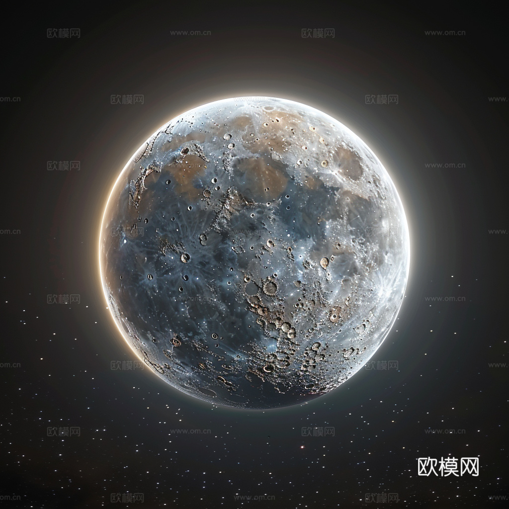 月球灯星球月亮陨石表表面