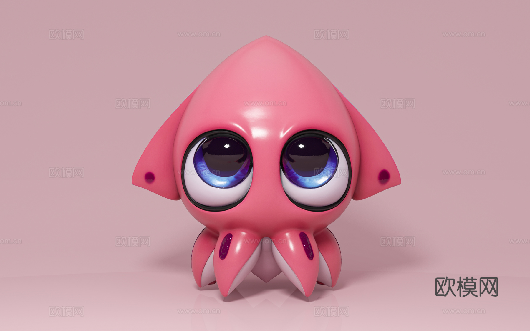 章鱼鱿鱼 卡通生物 卡通形象 动画角色 手办摆件 美陈道具3d模型