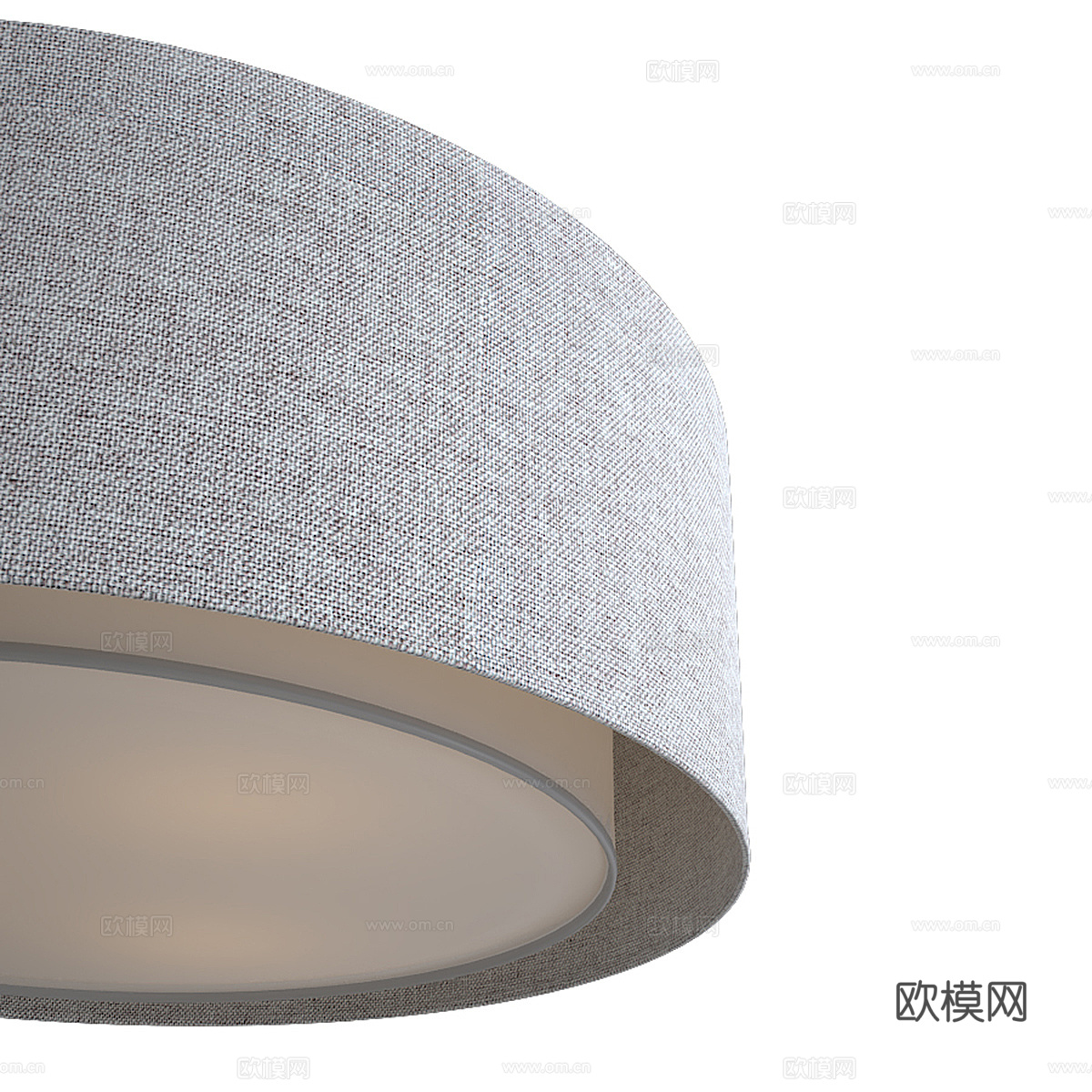 新中式布艺吸顶灯3d模型