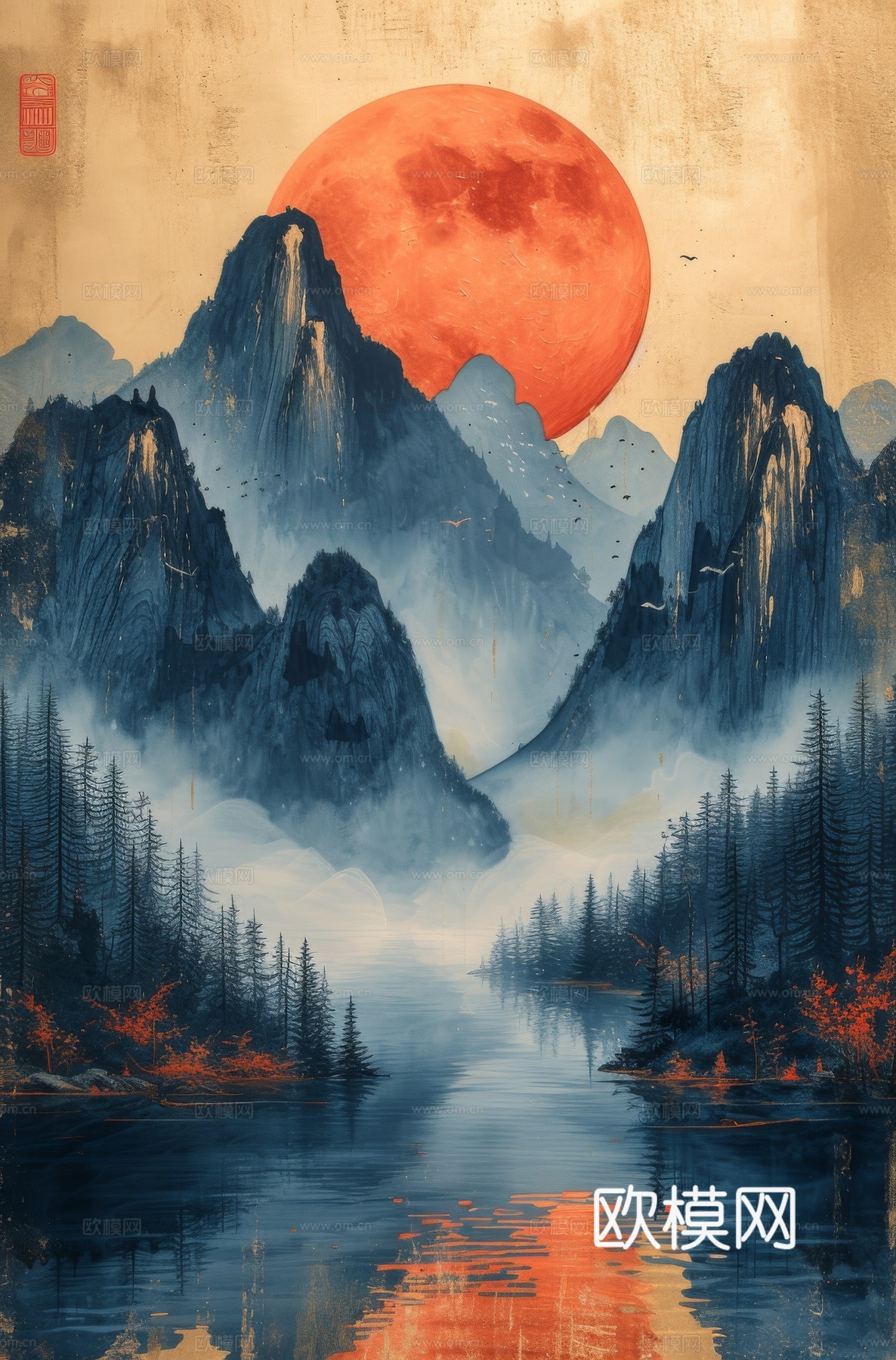 国风山水壁纸壁画