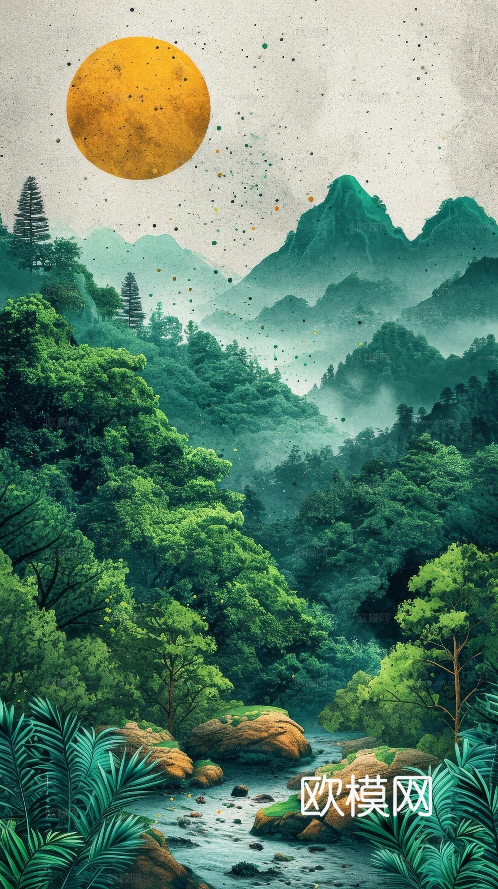 国风山水壁纸壁画