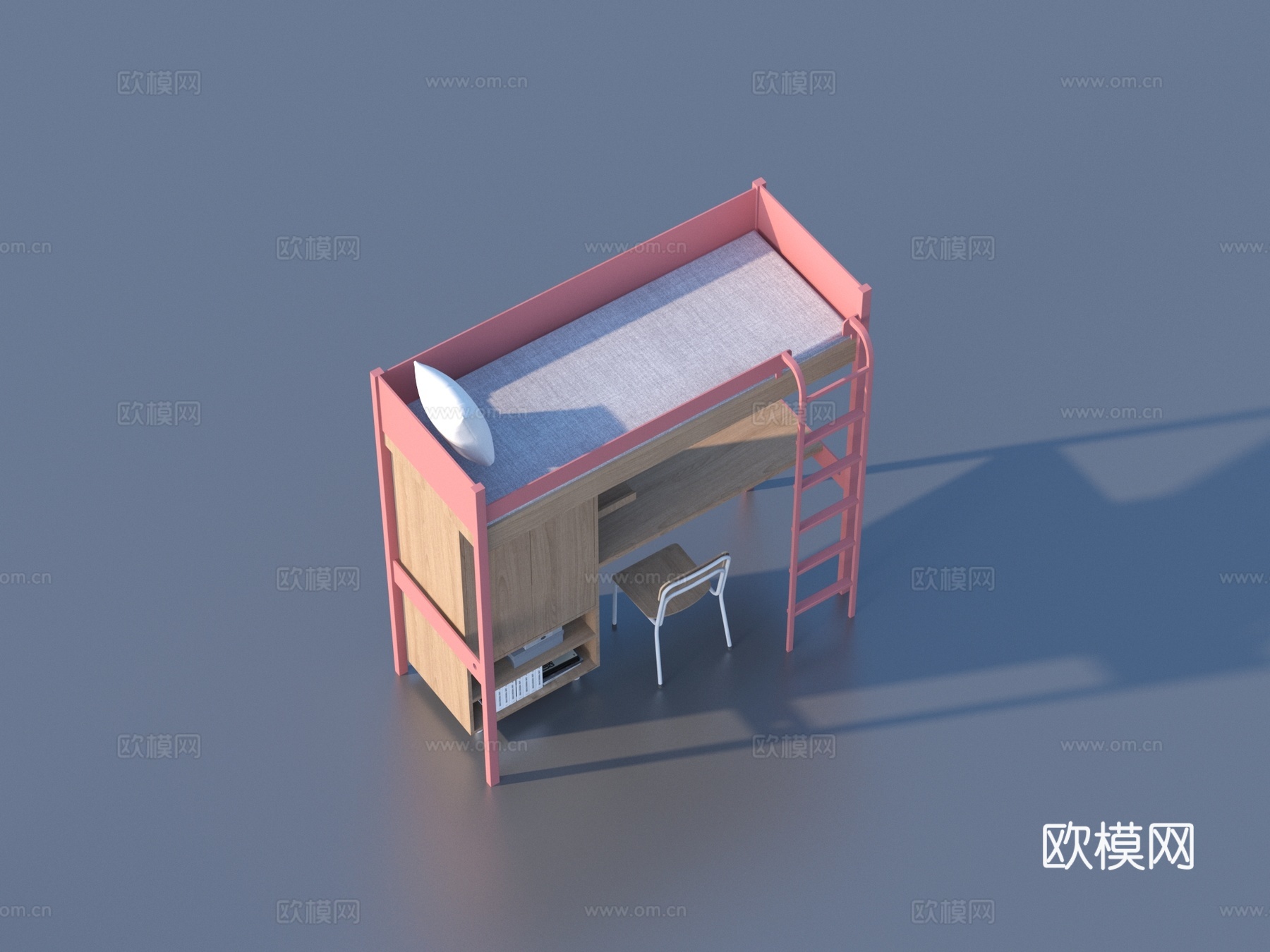 上下床 学生床 家具3d模型
