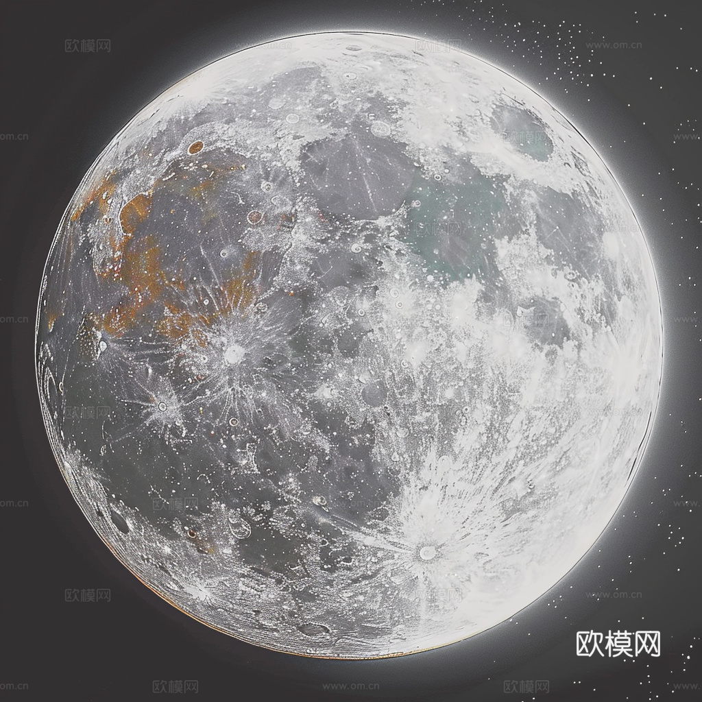 月球灯星球月亮陨石表表面