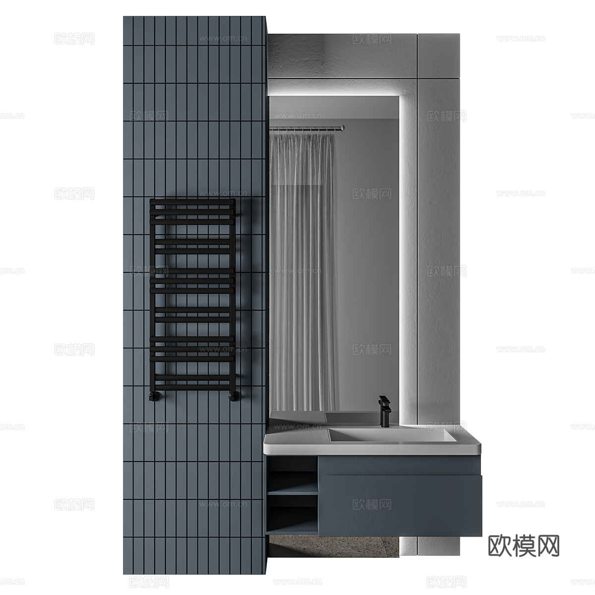 现代北欧浴室柜3d模型