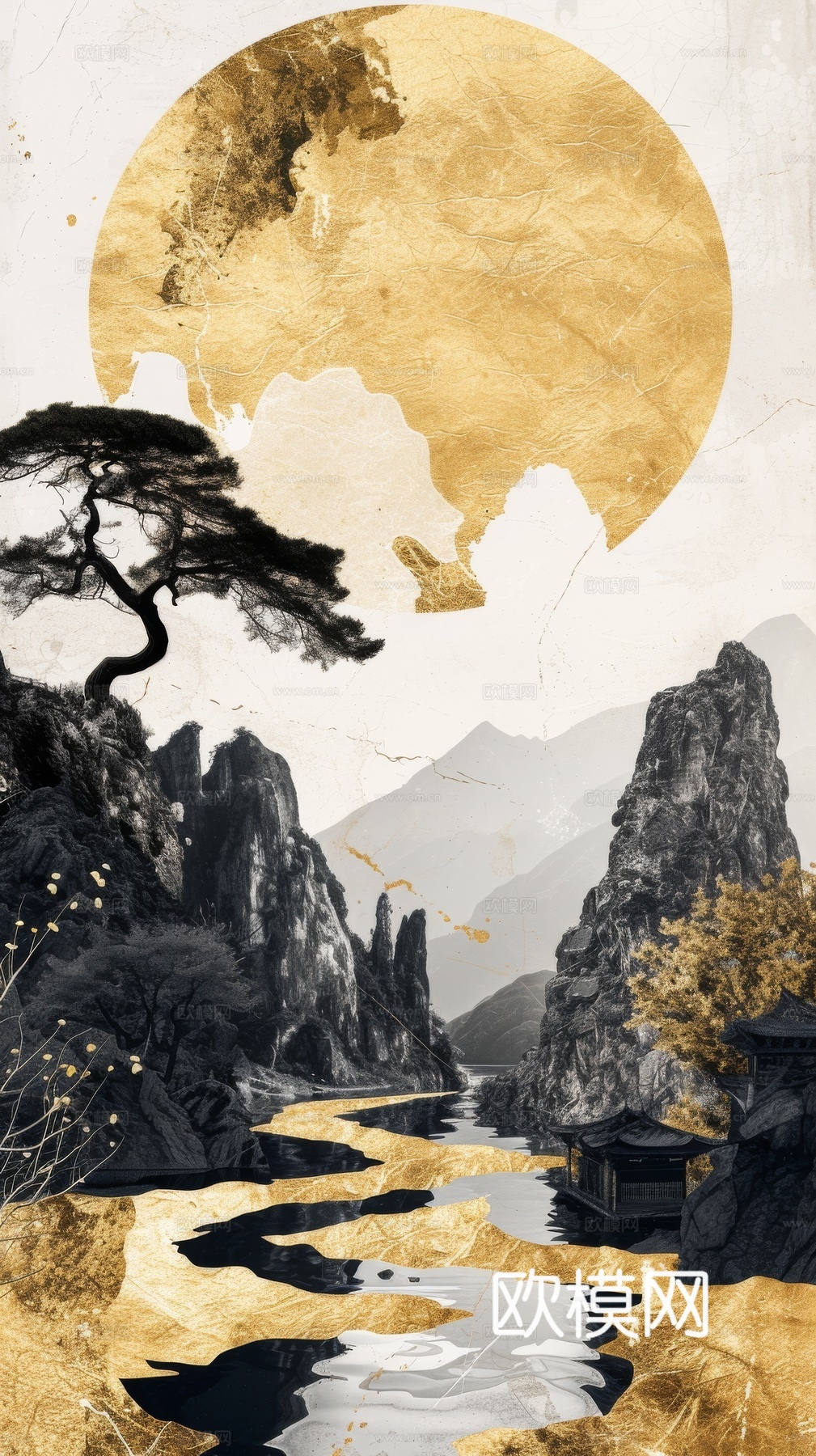 国风山水壁纸壁画