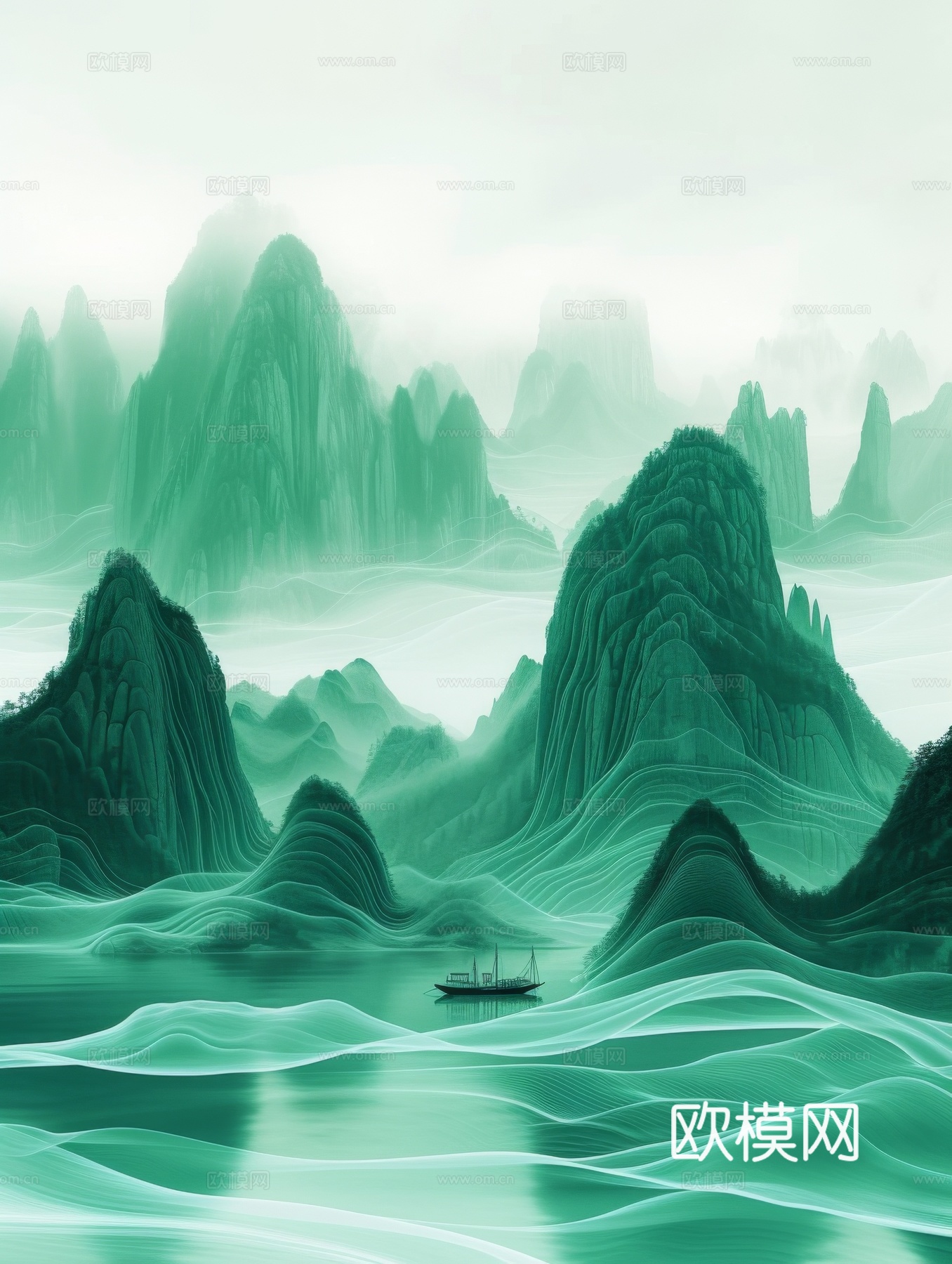 国风山水壁纸壁画