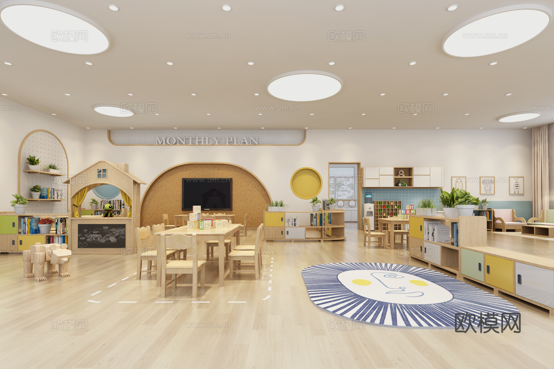 幼儿园活动教室 班级教室3d模型