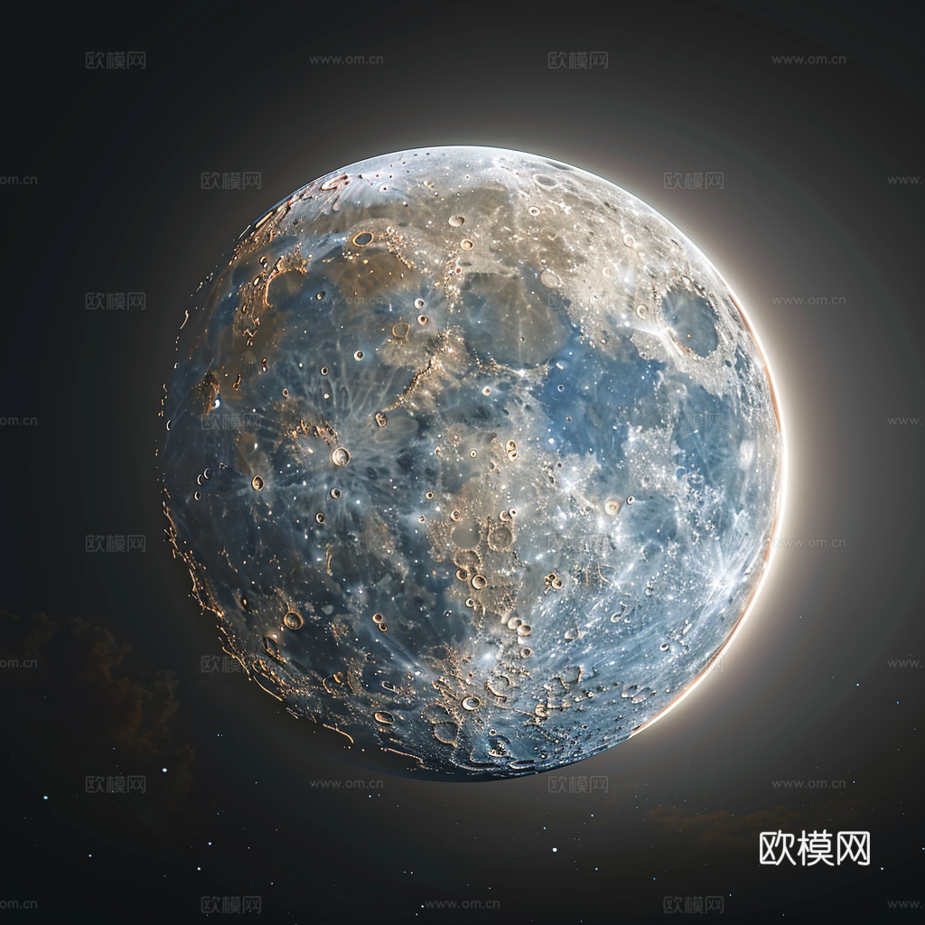 月球灯星球月亮陨石表表面