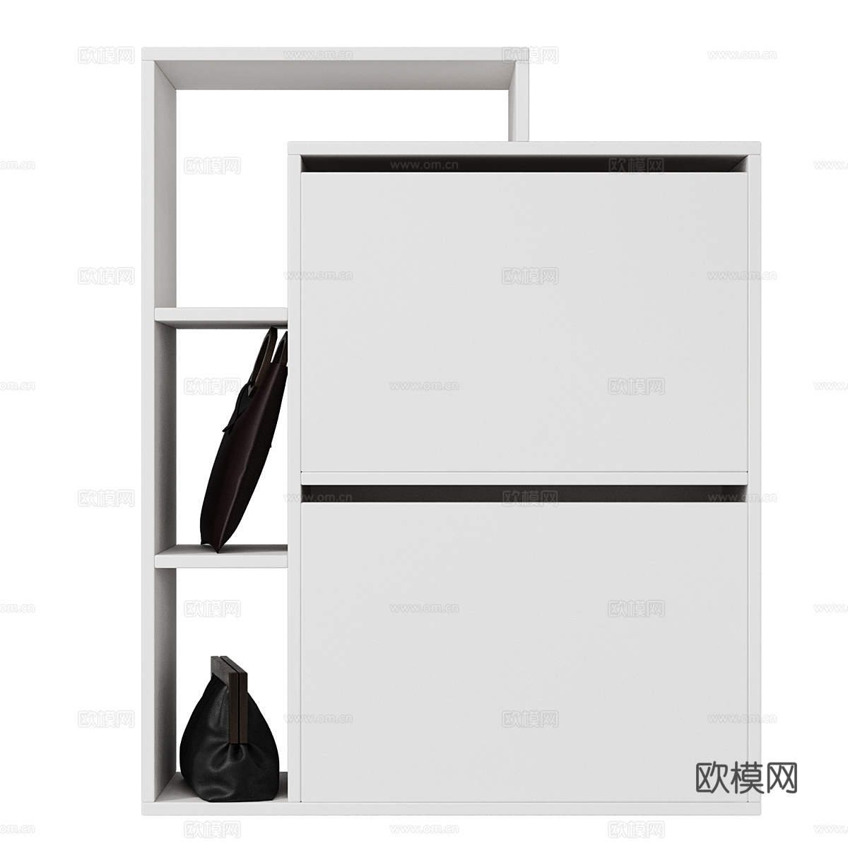 现代北欧成品矮鞋柜3d模型