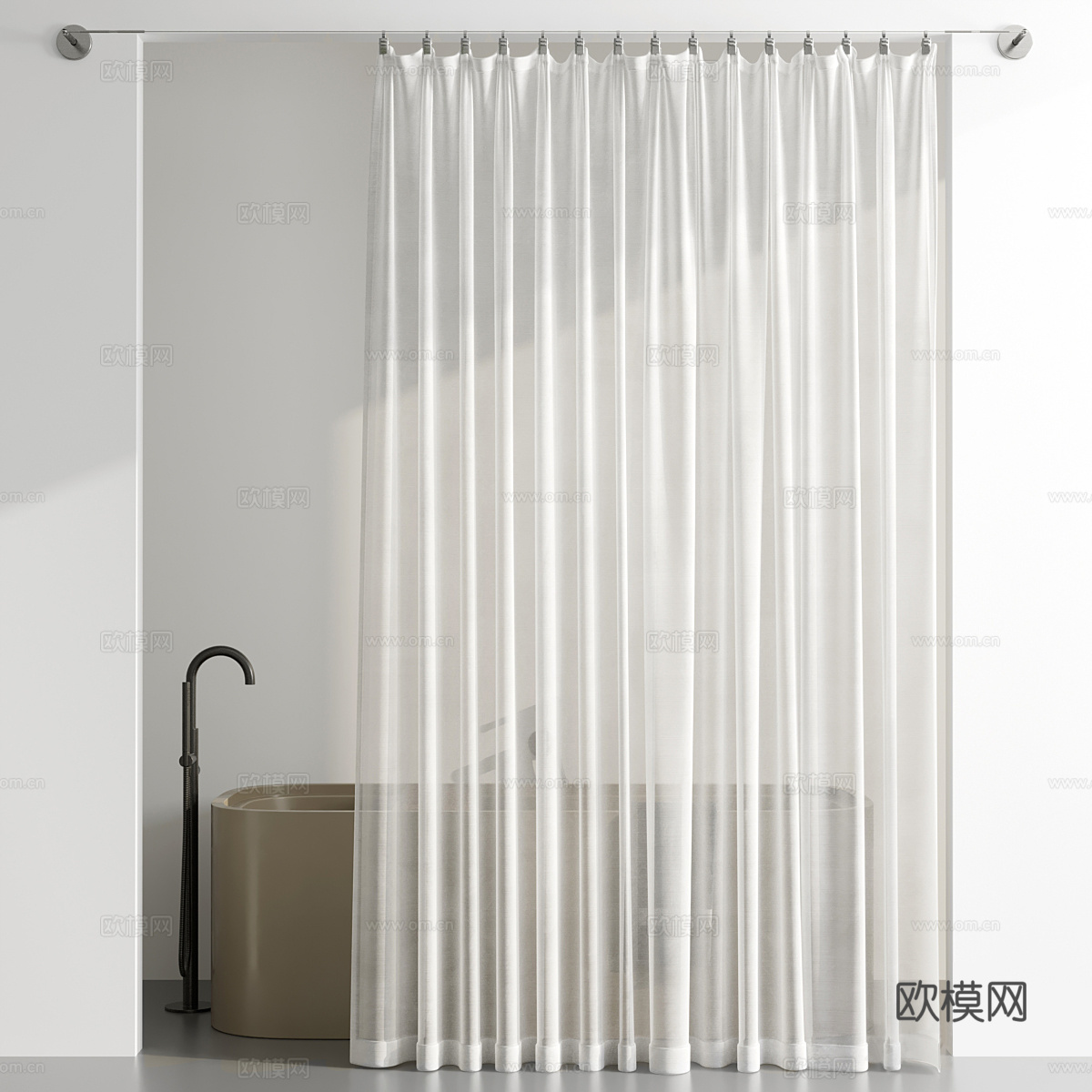 浴室隔断浴帘3d模型