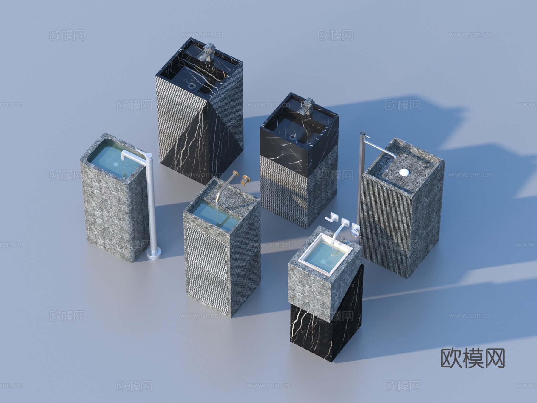 洗手盆 洗手台 石槽3d模型