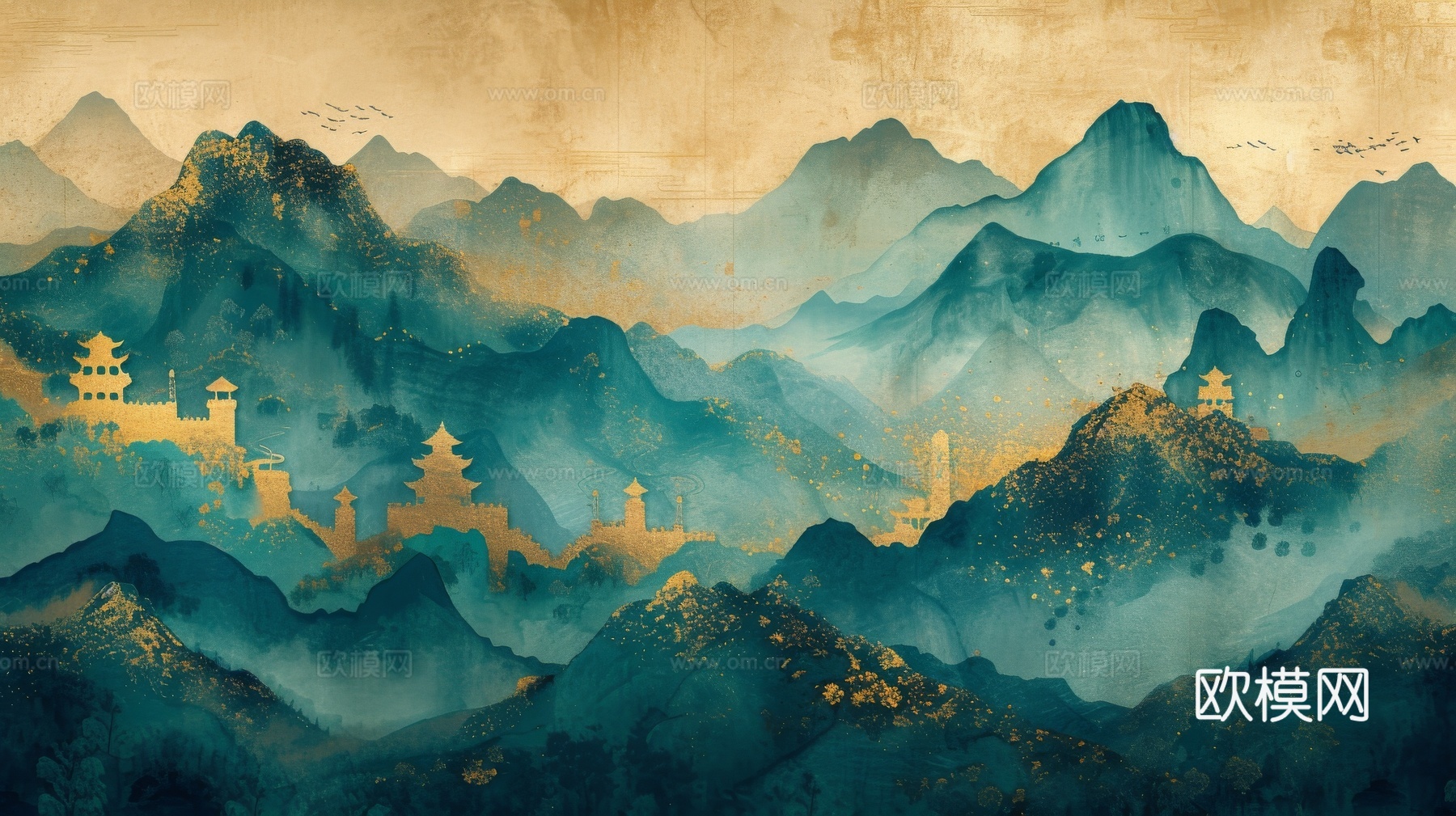 国风山水壁纸壁画