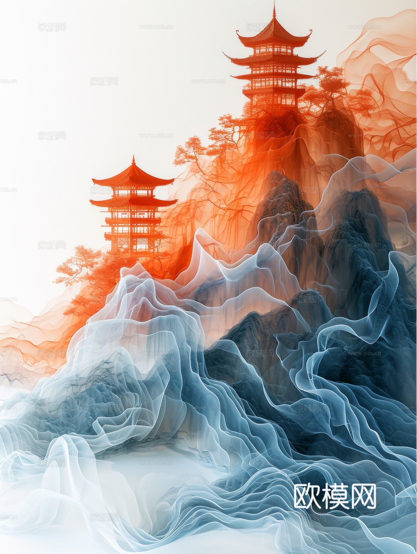 国风山水壁纸壁画