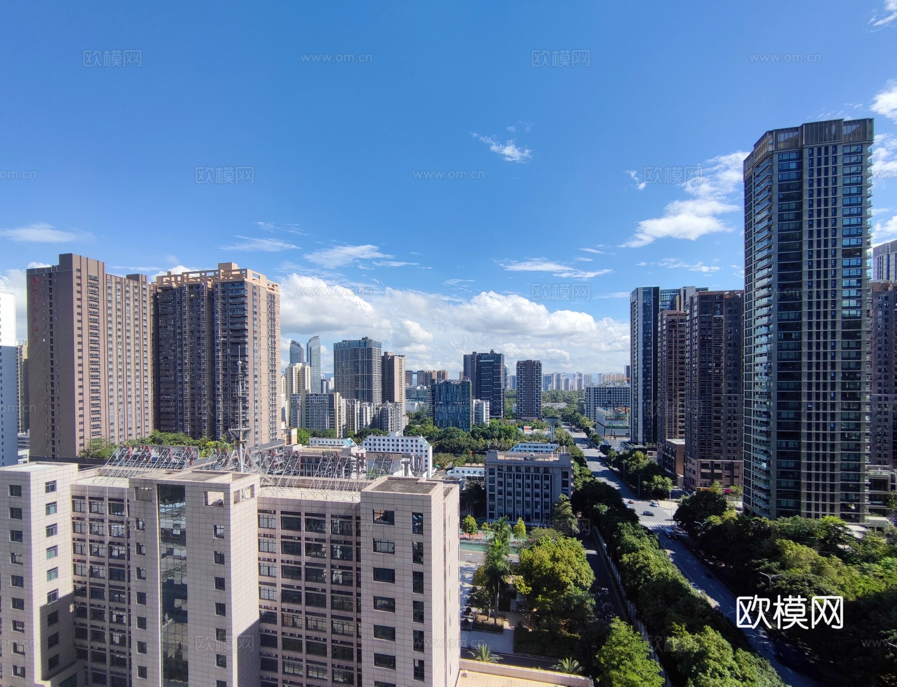 白天城市外景  都市广场贴图