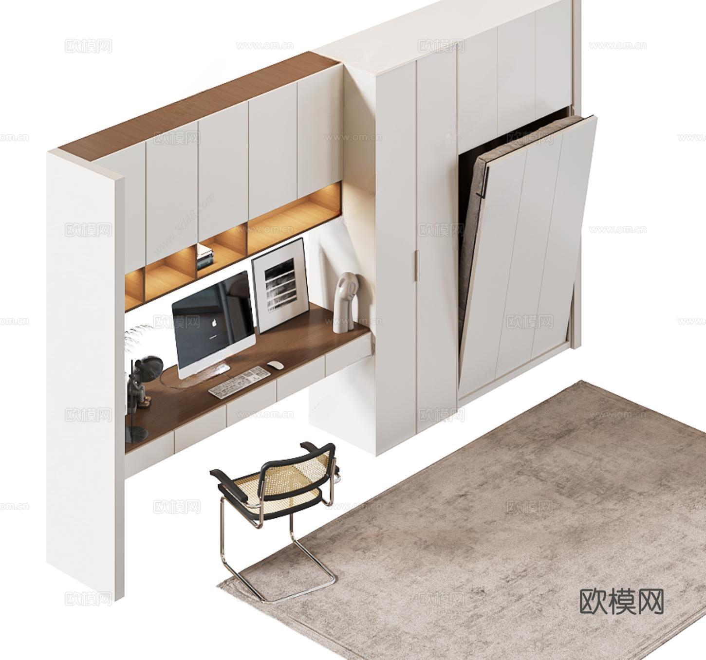 现代折叠床su模型