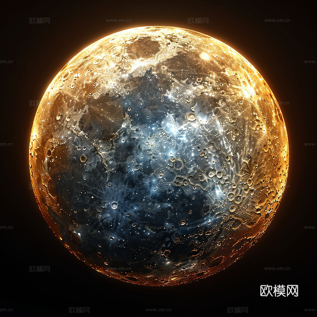 月球灯星球月亮陨石表表面
