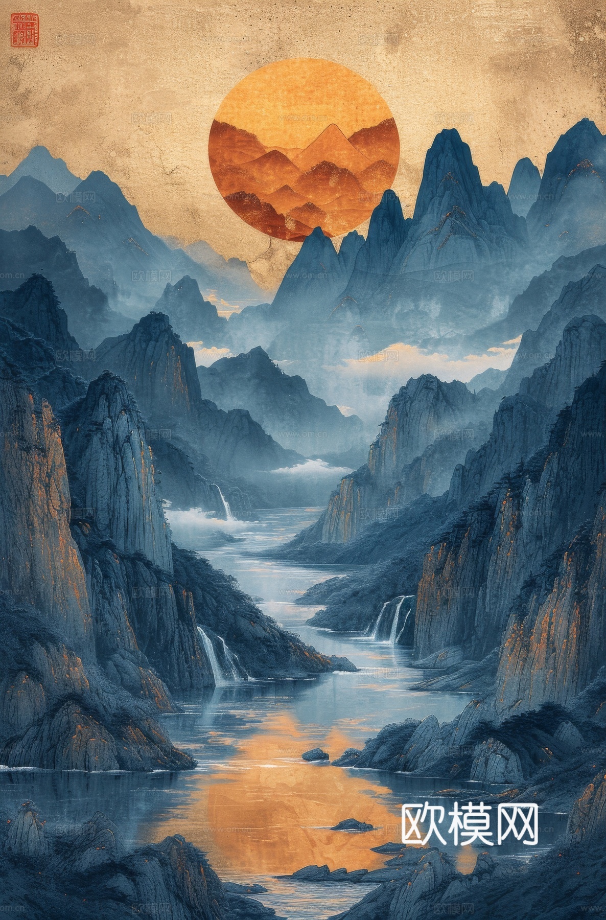 国风山水壁纸壁画