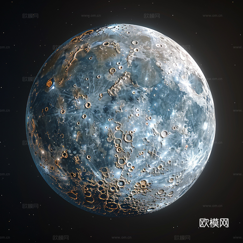 月球灯星球月亮陨石表表面
