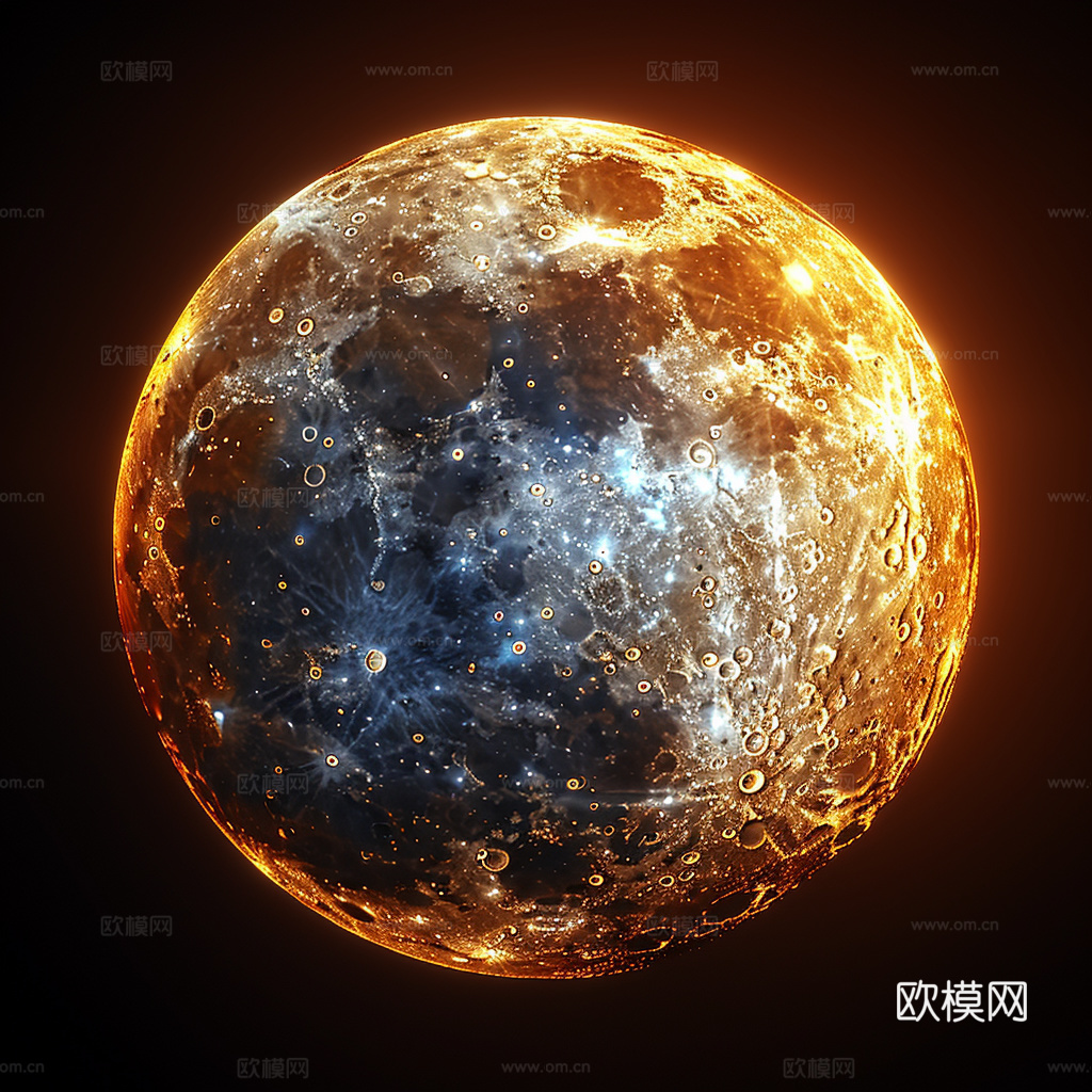 月球灯星球月亮陨石表表面