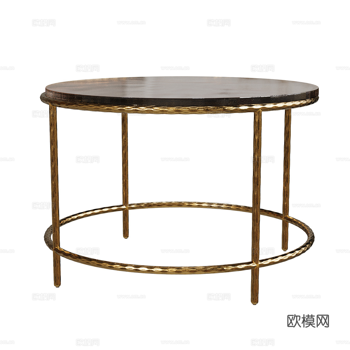 现代轻奢玻璃金属圆茶几3d模型