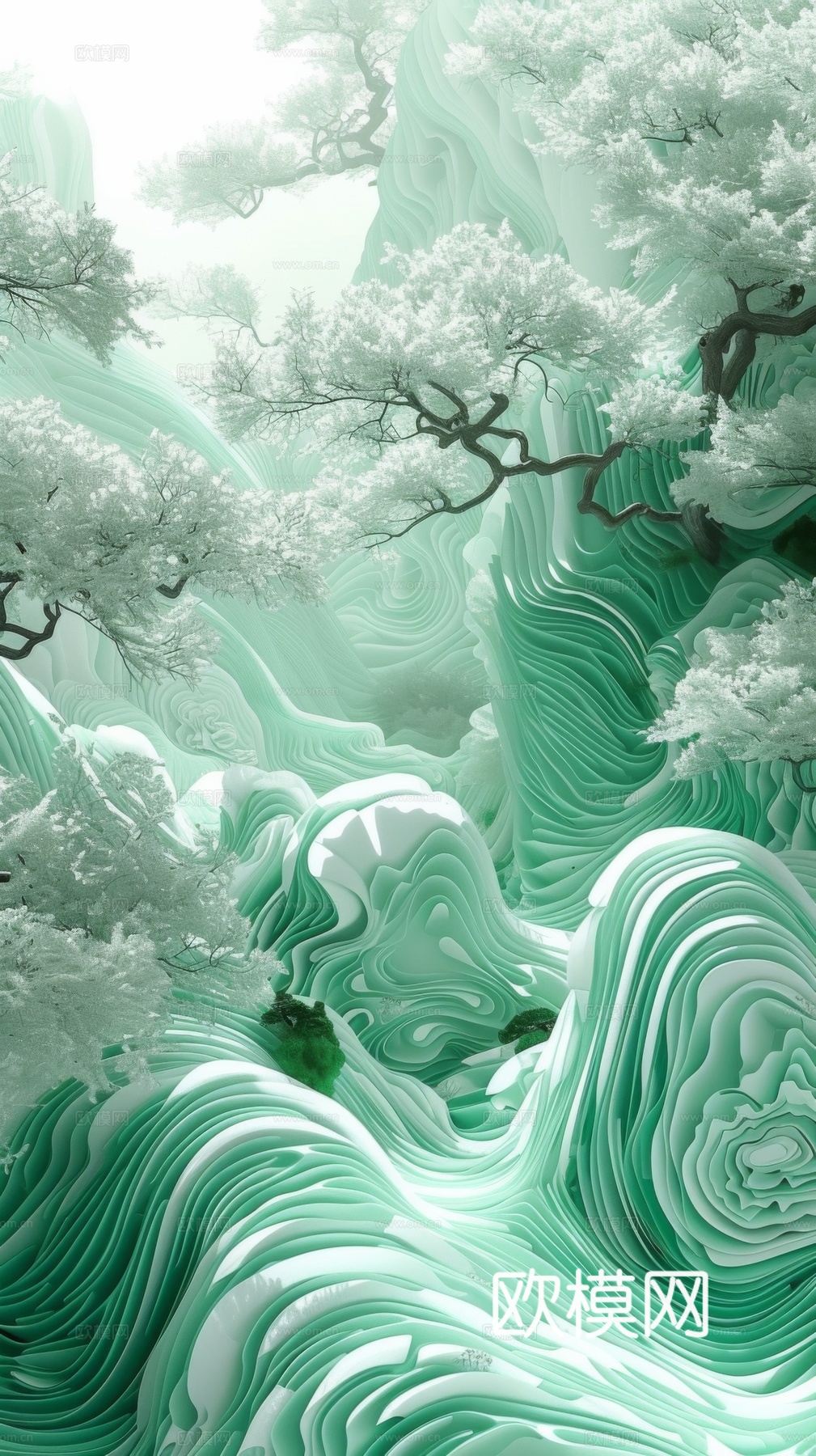 国风山水壁纸壁画