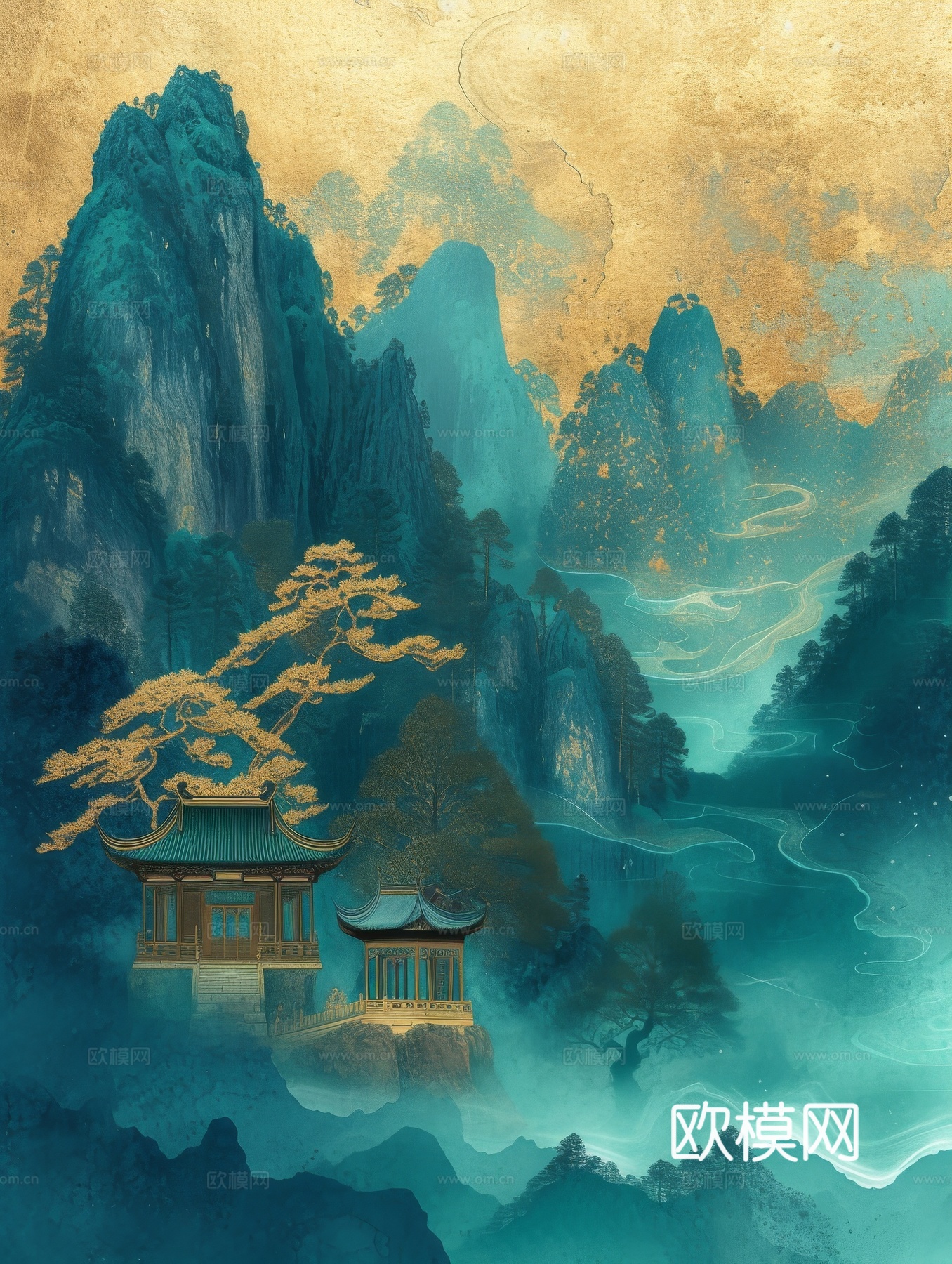 国风山水壁纸壁画