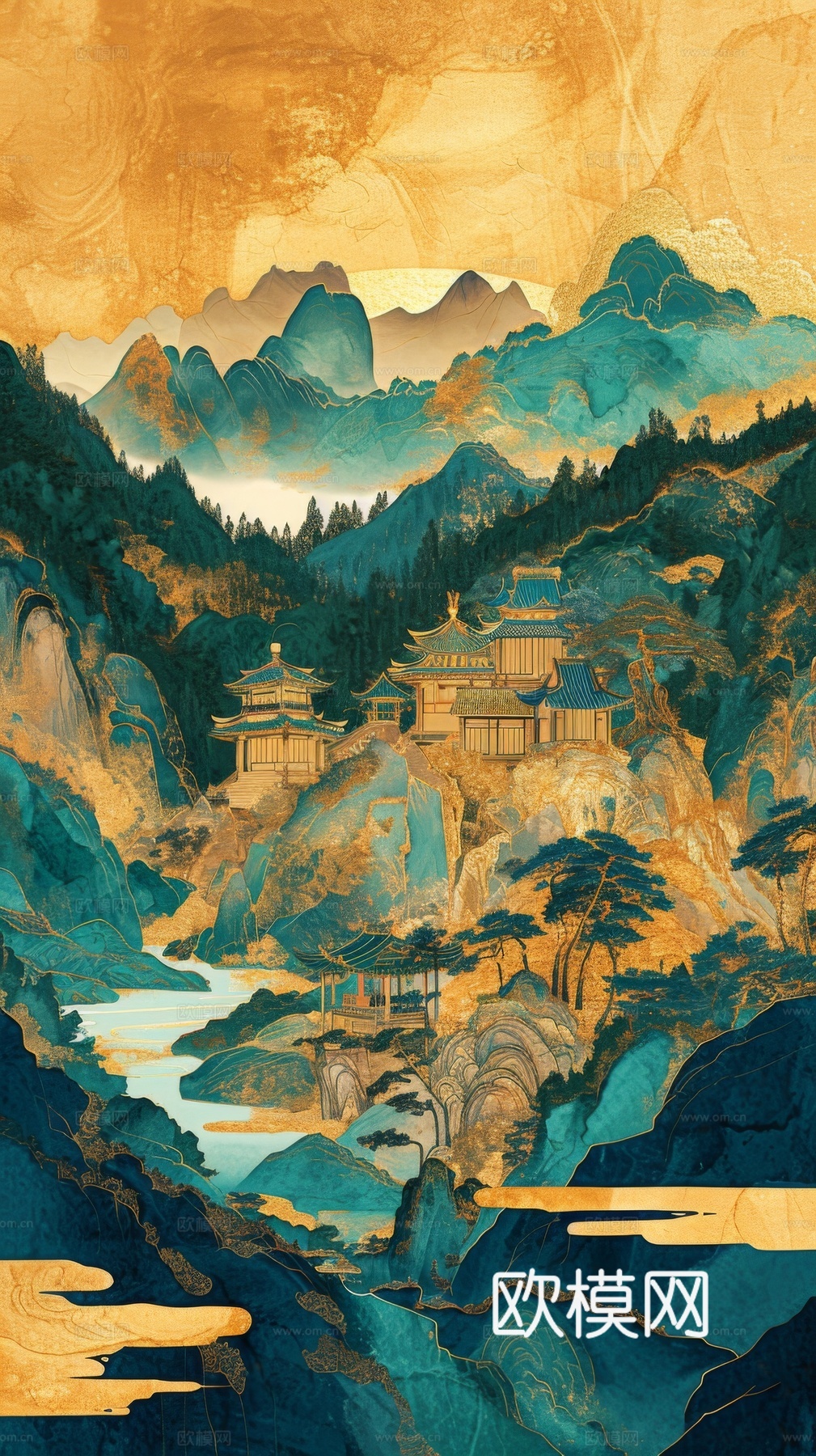国风山水壁纸壁画