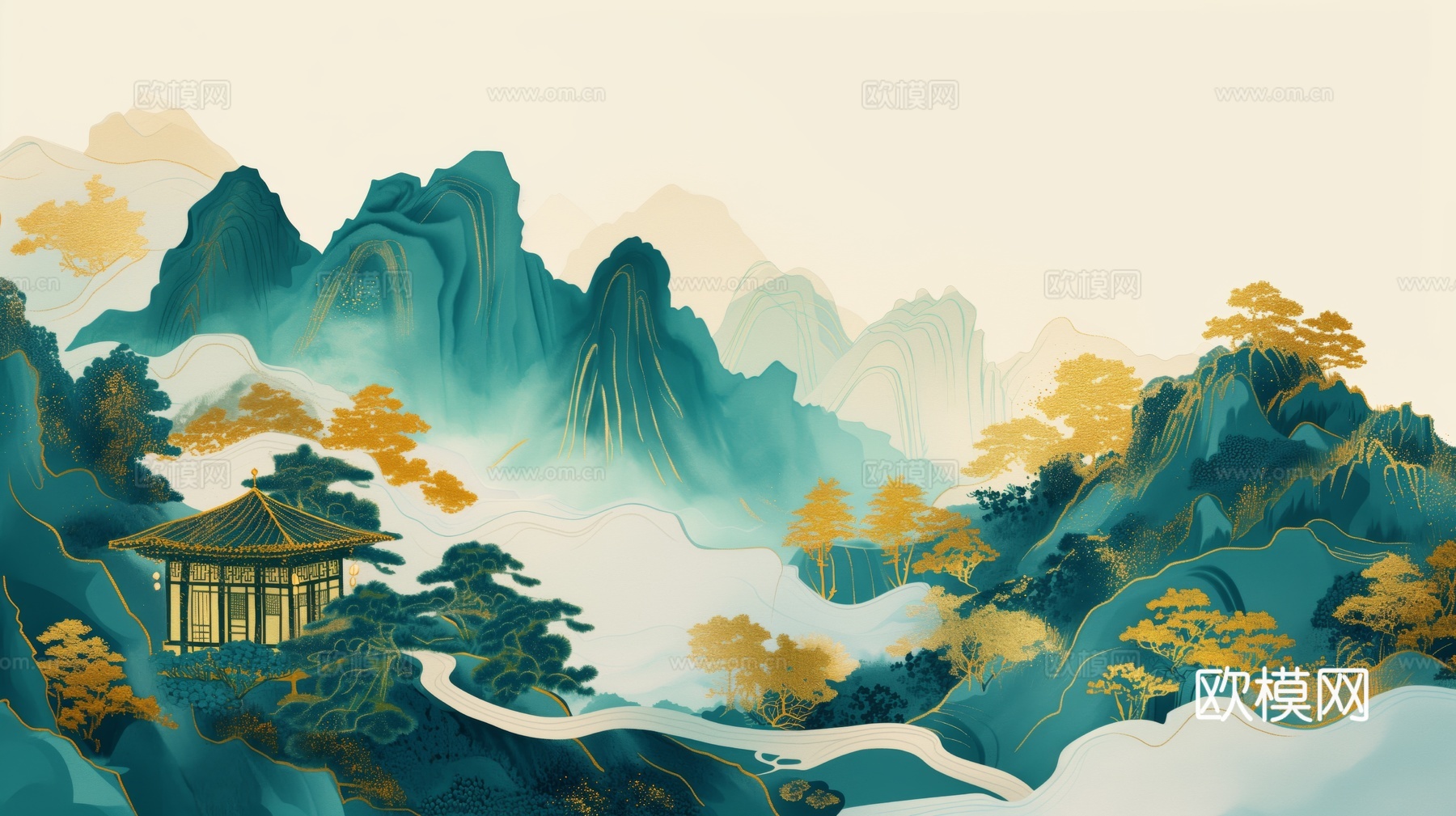国风山水壁纸壁画