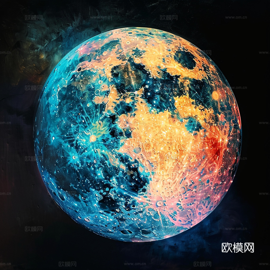 月球灯星球月亮陨石表表面