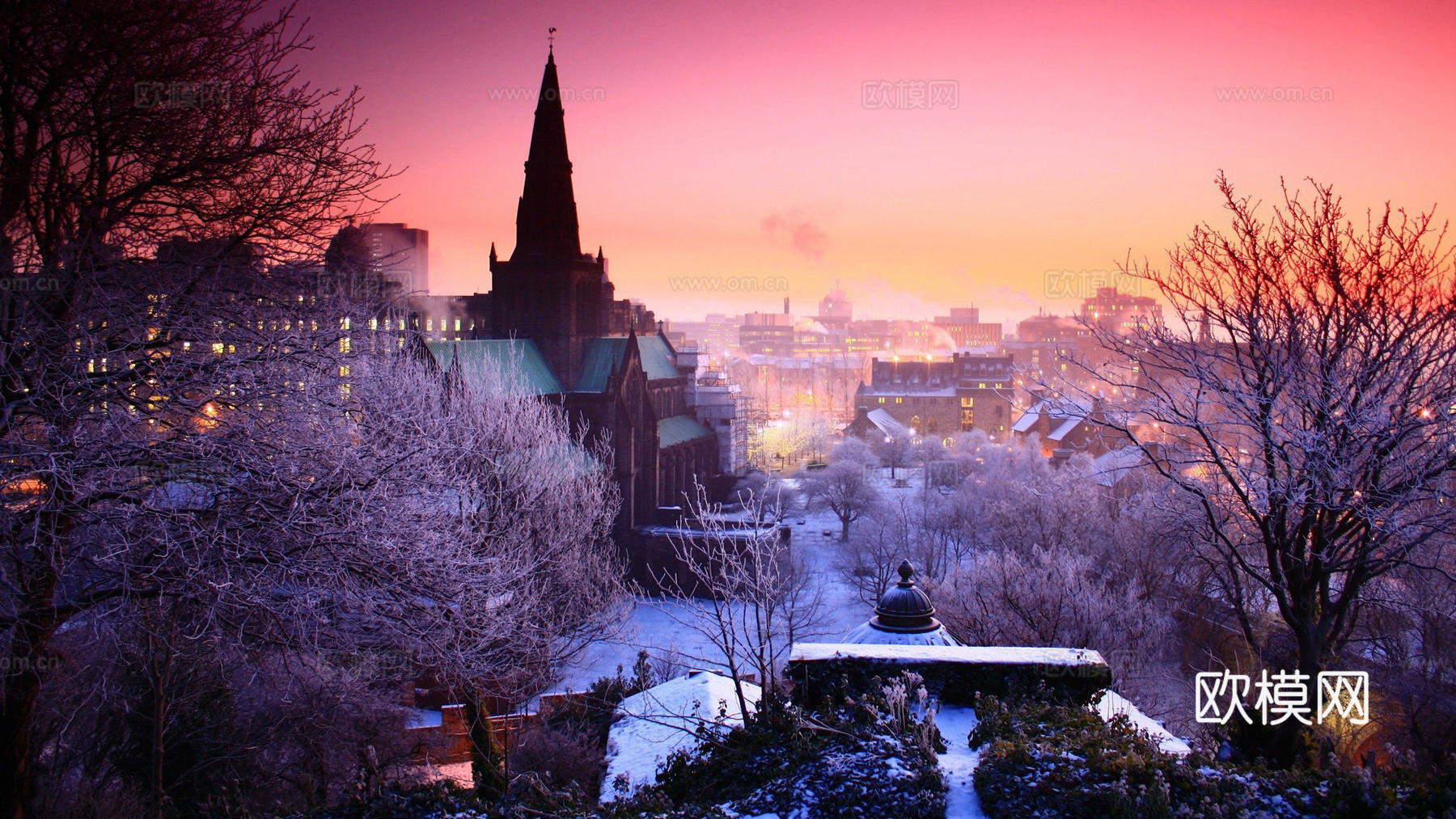 雪山风景  夜晚雪景